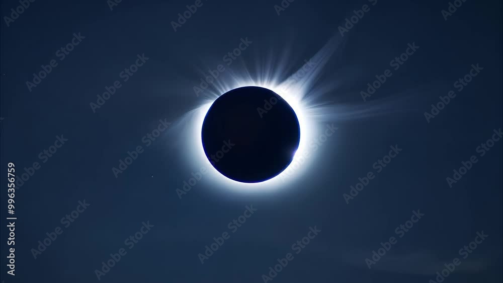 Wall mural a solar eclipse with the sun's corona visible around a silhouetted moon.