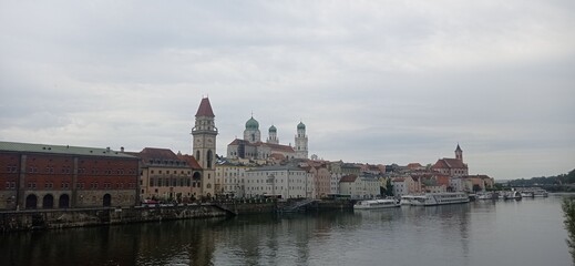 Passau, Germany. Panoramic view of Passau. 