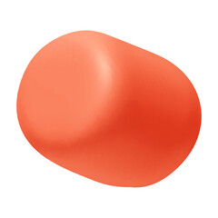 Voluminous Symbols dot. Sign red soft color. Realistic 3d design in cartoon style. Isolated on white background. vector illustration