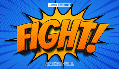 Obraz premium Editable 3d text style effect - Fight text effect Template