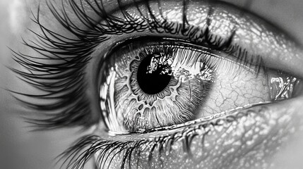Fototapeta premium Stock photograph of a close up of a human eye in HD 8K