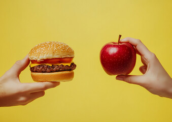 Burger vs apple