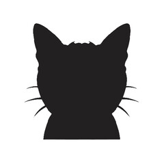 Funky Black Cat with Sunglasses Silhouette – Black and White Vector on Transparent Background