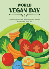 flyer and poster template for world vegetarian day and world food day, creative flyer design