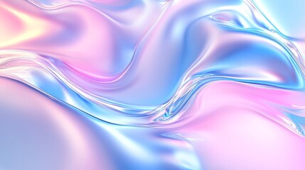 Naklejka premium A seamless iridescent neon webpunk or vaporwave aesthetic surreal wavy marble pattern in holographic pink and blue colors.