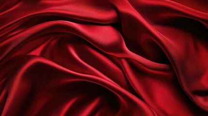 Obraz premium Abstract red silk fabric background Texture luxury elegance and fashion