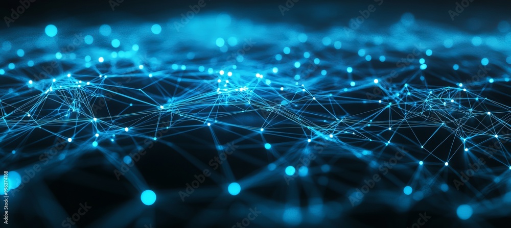 Poster abstract mesh of dots and lines. 3d rendering of futuristic mesh.