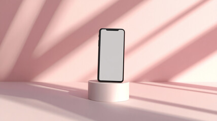 Modern Smartphone on Geometric Base in Minimalist Setting