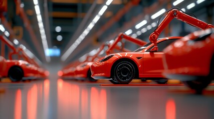 Obraz premium High-tech vehicle factory assembly