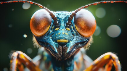 AI-generated portraits of everyday insects, with overly detailed facial features, combining entomology and machine learning in an unusual way.