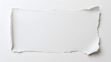 Torn white paper with a ripped edge creates a frame against a white background.