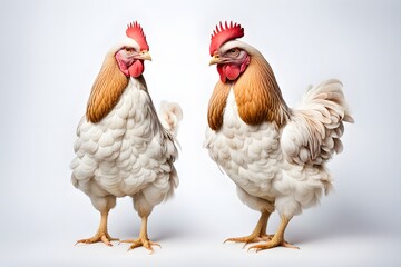 Fototapeta premium Brahma chicken on white background, AI generated