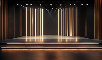 Minimalist Stage with Warm Lights