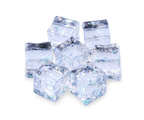 fake Ice cube isolated on white background.