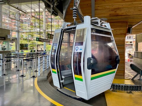 Cable car station of Line L , Parque Arvi, Medellin, Colombia, 13.07.2024.