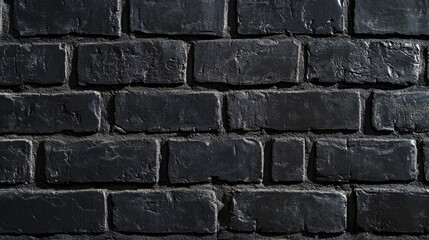 Fototapeta premium Black brick wall background ideal for brickwork design Panoramic view