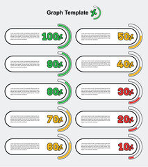Half circle(semi circle) percentage graph Template.