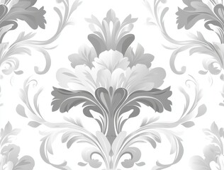 An ornate damask flower ornament on a seamless modern background. A graphic pattern for fabrics, wallpapers, and packaging.