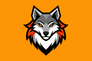 Wolf mascot logo . Various color wolf head vector art illustration