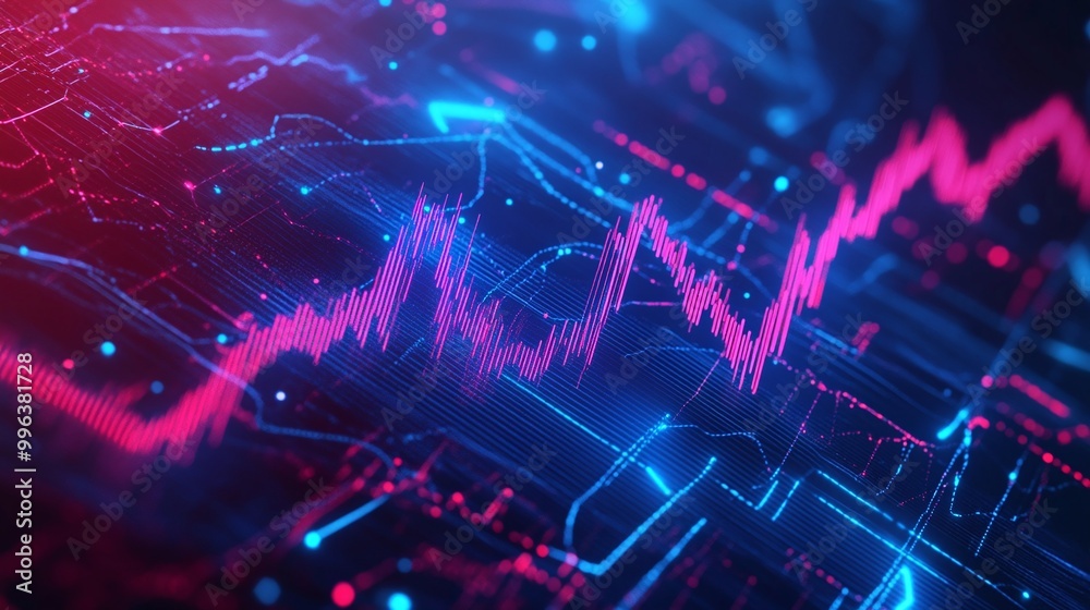 Poster abstract futuristic digital graphic with glowing lines and circuit patterns. ideal for tech concepts