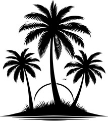 Obraz premium Create a Plam tree vector silhouette with white background