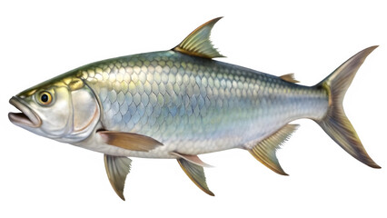 Fototapeta premium Trapon fish, sea fish lsolated on transparent background, natural animal graphic art