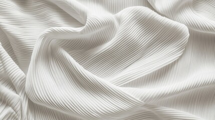Naklejka premium Soft grey cotton fabric texture featuring a blank area for text and design ideas Clean white pleats create a woven detail ideal for a retro inspired decorative background