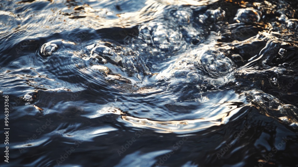 Poster close up of a textured water surface creating an abstract visual effect