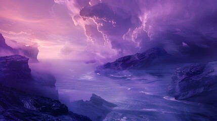 Fototapeta premium Stunning Abstract Colorful Landscape Featuring Purple Hues Perfect for Eye-Catching Wallpaper and Creative Decor