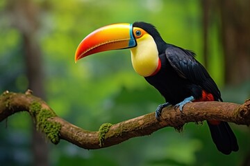 Toucan tropical bird toucan animal branch.