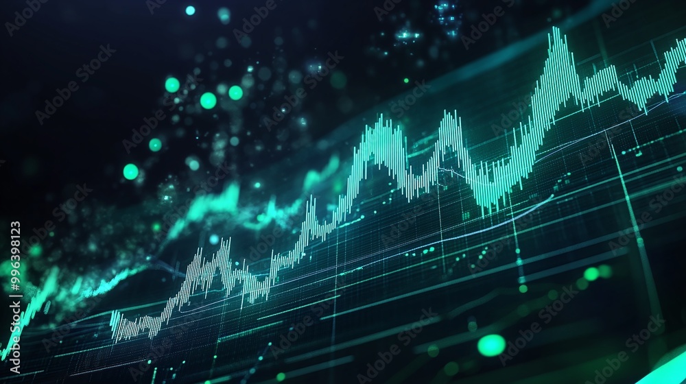 Poster data visualization showcasing vibrant graphs and analytics in a digital format.