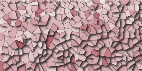 white and pink crystallizes abstract background in light sweet vector illustration. white stoke colors stone tile pattern with shadows. Cement kitchen decor. abstract mosaic polygonal background.	

