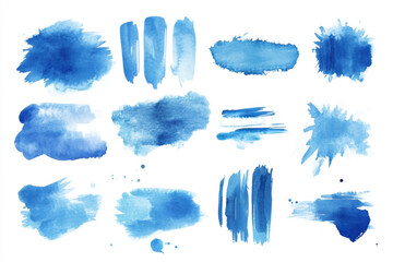 Obraz premium collection Blue watercolor brush stroke