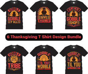 Thanksgiving T-shirt Bundle Beautiful and eye-catching, Thanksgiving vector of turkey, pumpkin, and much more