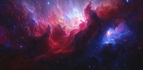 Cosmography and astronomy of nebula galaxy clouds. Wallpaper of supernova in space.