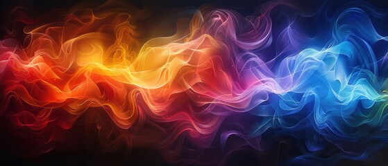 Obraz premium Colorful Abstract Waves Flowing in Dynamic Patterns