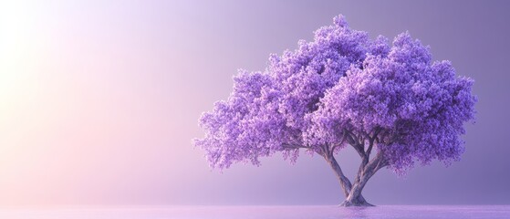 Purple Tree in a Dreamy Landscape.