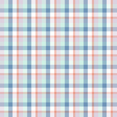 Seamless pattern of fabrics. A gentle pastel plaid design that cozy and classic touch. This checkered pattern features soft, muted colors. Ideal for apparel, vintage-inspired or minimalist look.