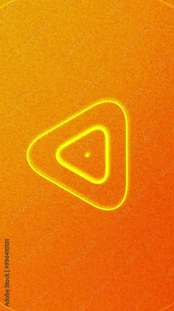 Poster abstract colorful background with pulsating spreading narrow rings and smaller triangles. motion. br