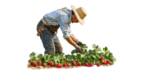 person picking Strawberry , PNG 