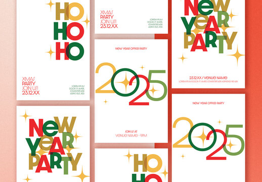Festive Poster Set with Bold Typography