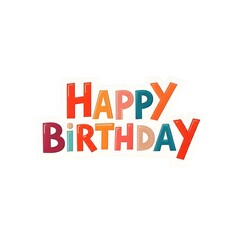Fototapeta premium colorful Happy birthday typography on white background 