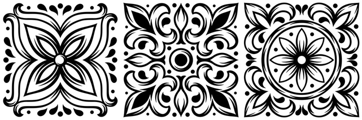 Portuguese ceramic tile pattern. Mediterranean traditional ornament. Italian or spanish majolica.