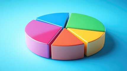 Obraz premium Colorful pie chart representing business data segments Business analytics visual representation