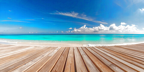 Fototapeta premium Boardwalk by the sea at sunrise No.02