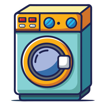 recommend clip art: Washing machine vector illustration isolated on a white background