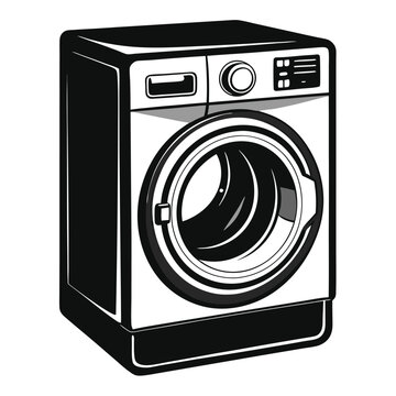 recommend clip art: Washing machine vector silhouette