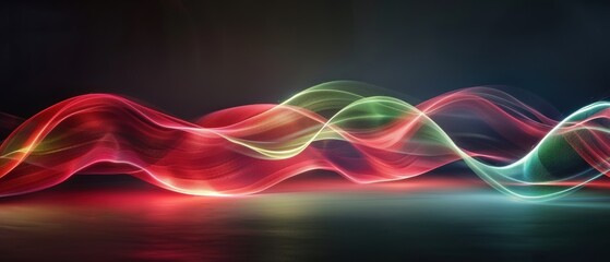 Colorful Wave Motion with Light Trails and Abstract Design
