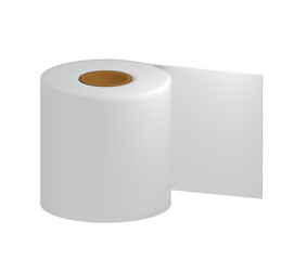 Paper roll 3d on png transparent background.