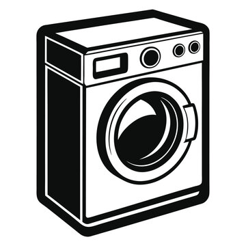 recommend clip art: Washing machine vector silhouette